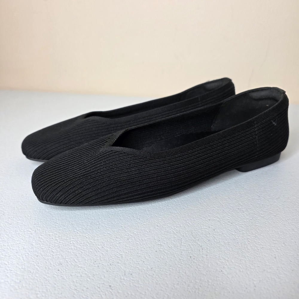 VIVAIA Margot 2.0 Flats Women 10.5 Black Square Toe Washable Shoes Rothy Line